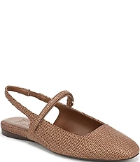 Naturalizer Connie Raffia Slingback Mary Jane Square Toe Ballet Flats
