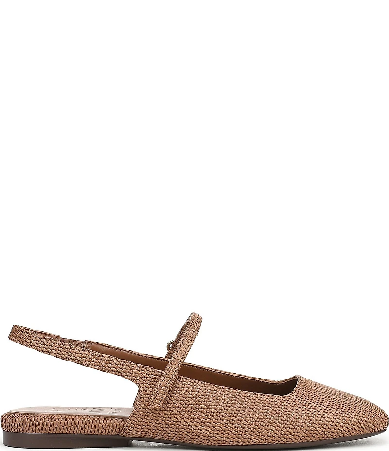Naturalizer Connie Raffia Slingback Mary Jane Square Toe Ballet Flats