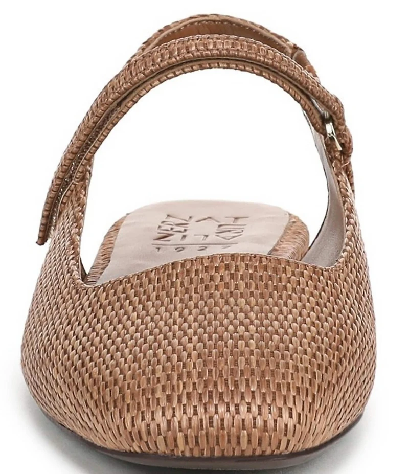 Naturalizer Connie Raffia Slingback Mary Jane Square Toe Ballet Flats