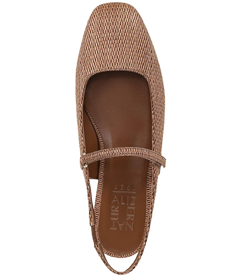 Naturalizer Connie Raffia Slingback Mary Jane Square Toe Ballet Flats