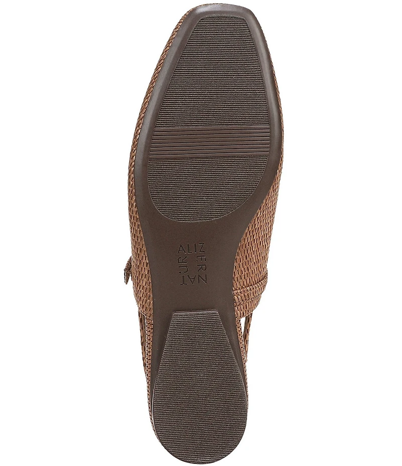 Naturalizer Connie Raffia Slingback Mary Jane Square Toe Ballet Flats