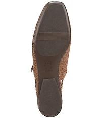 Naturalizer Connie Raffia Slingback Mary Jane Square Toe Ballet Flats