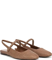Naturalizer Connie Raffia Slingback Mary Jane Square Toe Ballet Flats