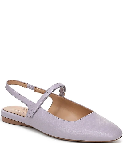 Naturalizer Connie Snake Embossed Slingback Mary Jane Square Toe Ballet Flats