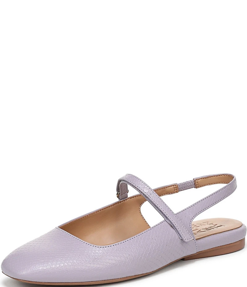 Naturalizer Connie Snake Embossed Slingback Mary Jane Square Toe Ballet Flats