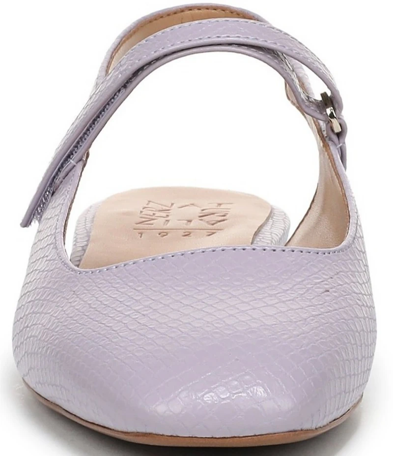 Naturalizer Connie Snake Embossed Slingback Mary Jane Square Toe Ballet Flats