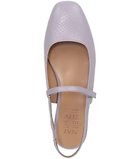 Naturalizer Connie Snake Embossed Slingback Mary Jane Square Toe Ballet Flats
