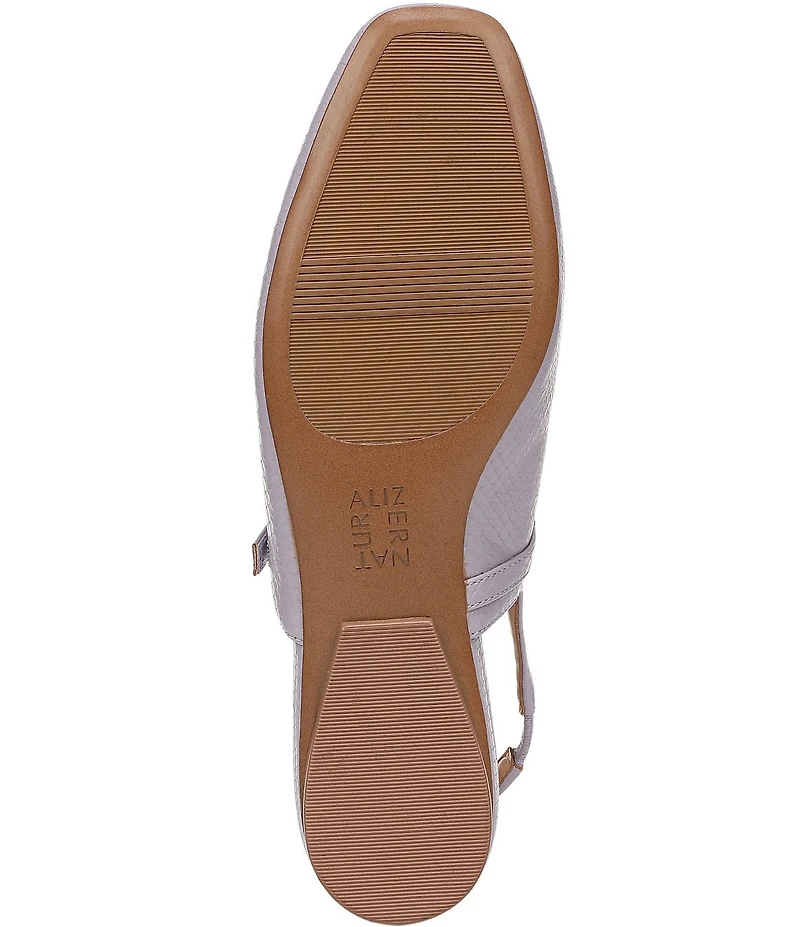 Naturalizer Connie Snake Embossed Slingback Mary Jane Square Toe Ballet Flats