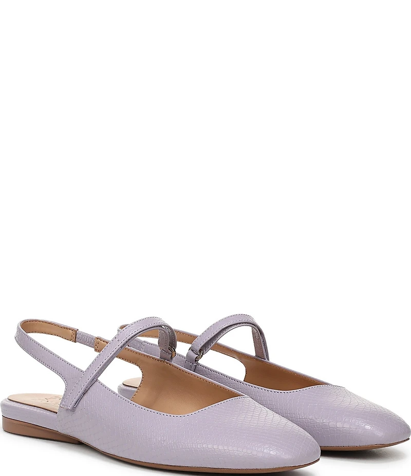 Naturalizer Connie Snake Embossed Slingback Mary Jane Square Toe Ballet Flats