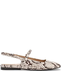 Naturalizer Connie Snake Print Leather Slingback Mary Jane Square Toe Ballet Flats