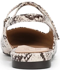 Naturalizer Connie Snake Print Leather Slingback Mary Jane Square Toe Ballet Flats