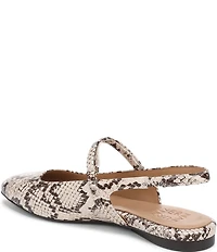 Naturalizer Connie Snake Print Leather Slingback Mary Jane Square Toe Ballet Flats