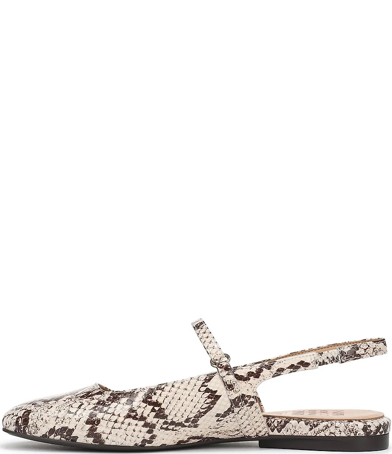 Naturalizer Connie Snake Print Leather Slingback Mary Jane Square Toe Ballet Flats