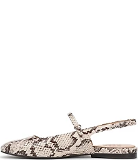 Naturalizer Connie Snake Print Leather Slingback Mary Jane Square Toe Ballet Flats