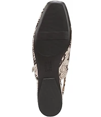Naturalizer Connie Snake Print Leather Slingback Mary Jane Square Toe Ballet Flats