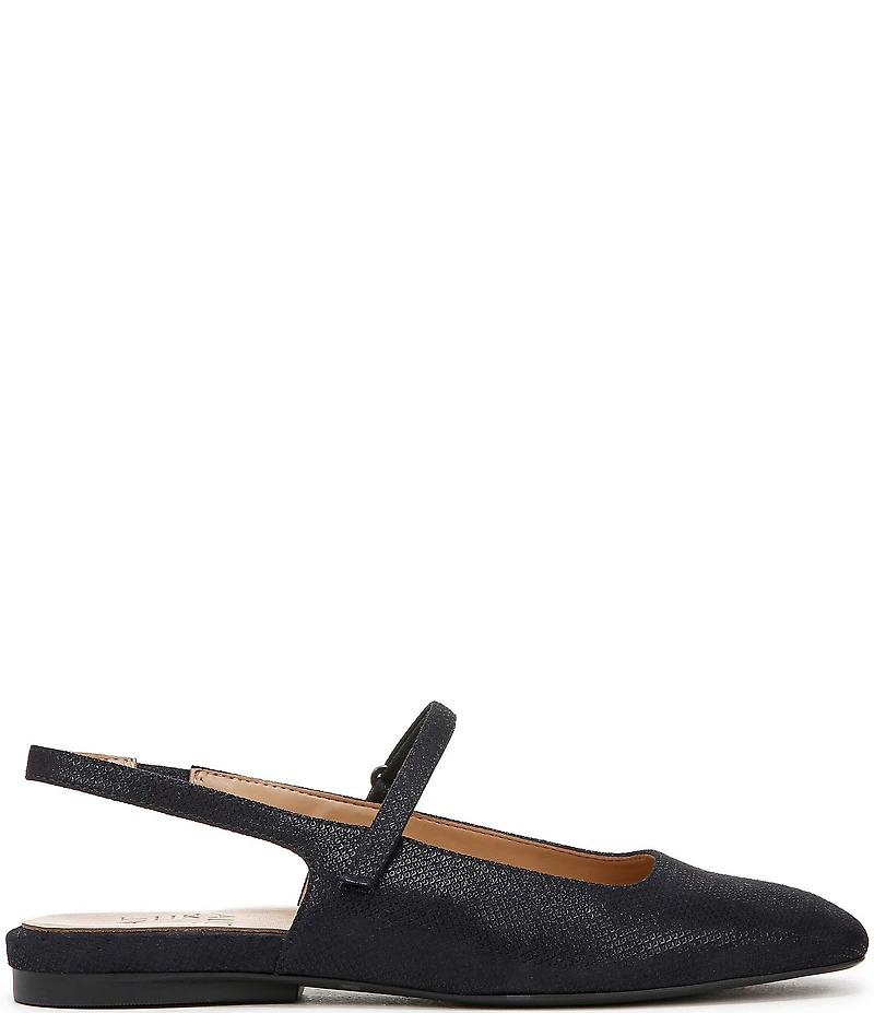 Naturalizer Connie Embossed Leather Slingback Mary Jane Square Toe Ballet Flats