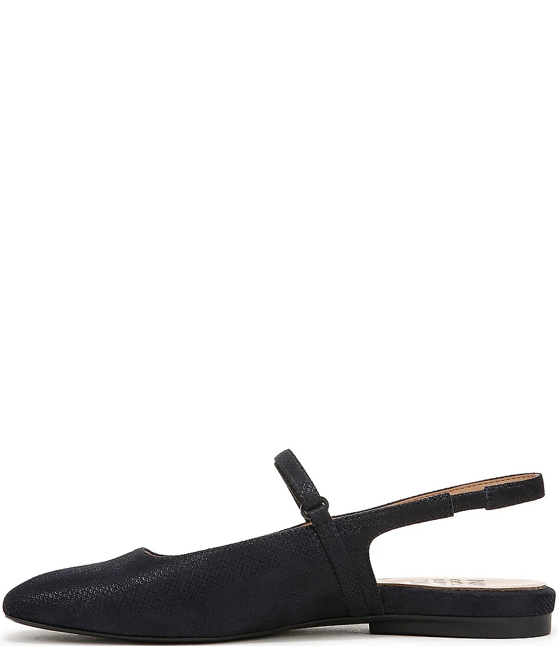 Naturalizer Connie Embossed Leather Slingback Mary Jane Square Toe Ballet Flats