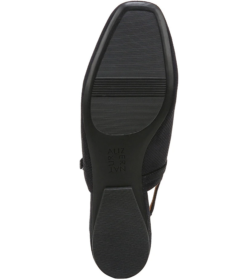 Naturalizer Connie Embossed Leather Slingback Mary Jane Square Toe Ballet Flats