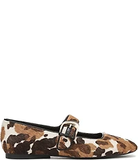 Naturalizer Cosmic Cow Print Calf Hair Mary Jane Flats