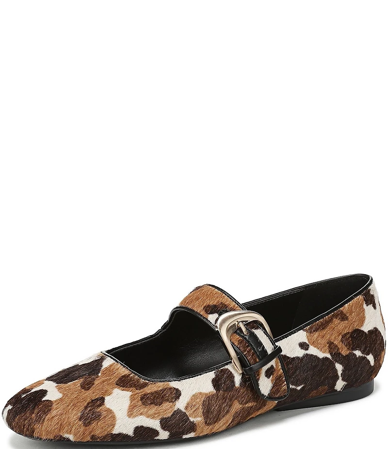 Naturalizer Cosmic Cow Print Calf Hair Mary Jane Flats