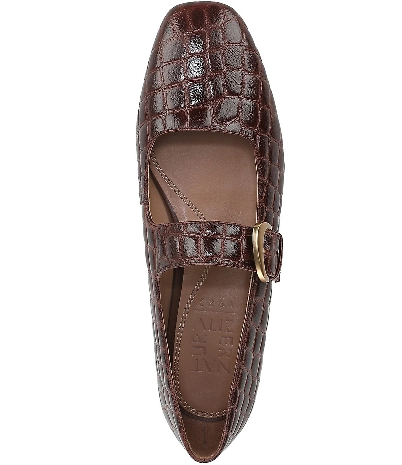 Naturalizer Cosmic Croco Leather Mary Jane Flats