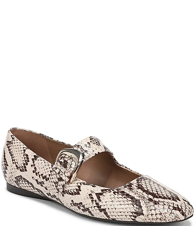 Naturalizer Cosmic Snake Print Leather Mary Jane Flats