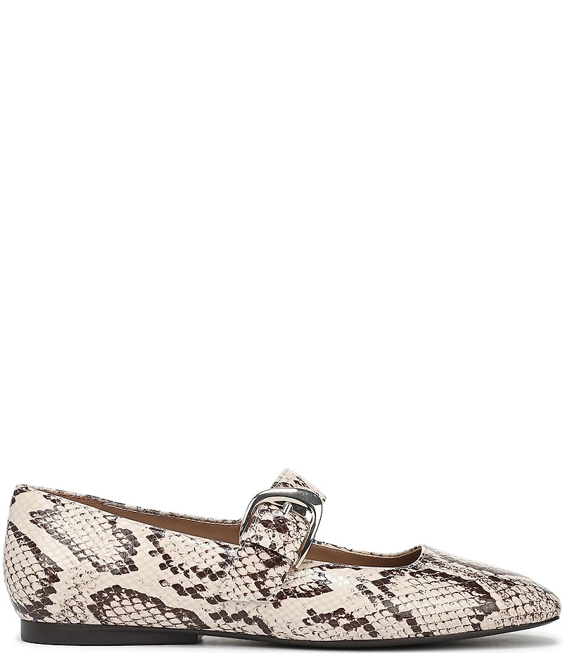 Naturalizer Cosmic Snake Print Leather Mary Jane Flats
