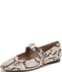 Naturalizer Cosmic Snake Print Leather Mary Jane Flats