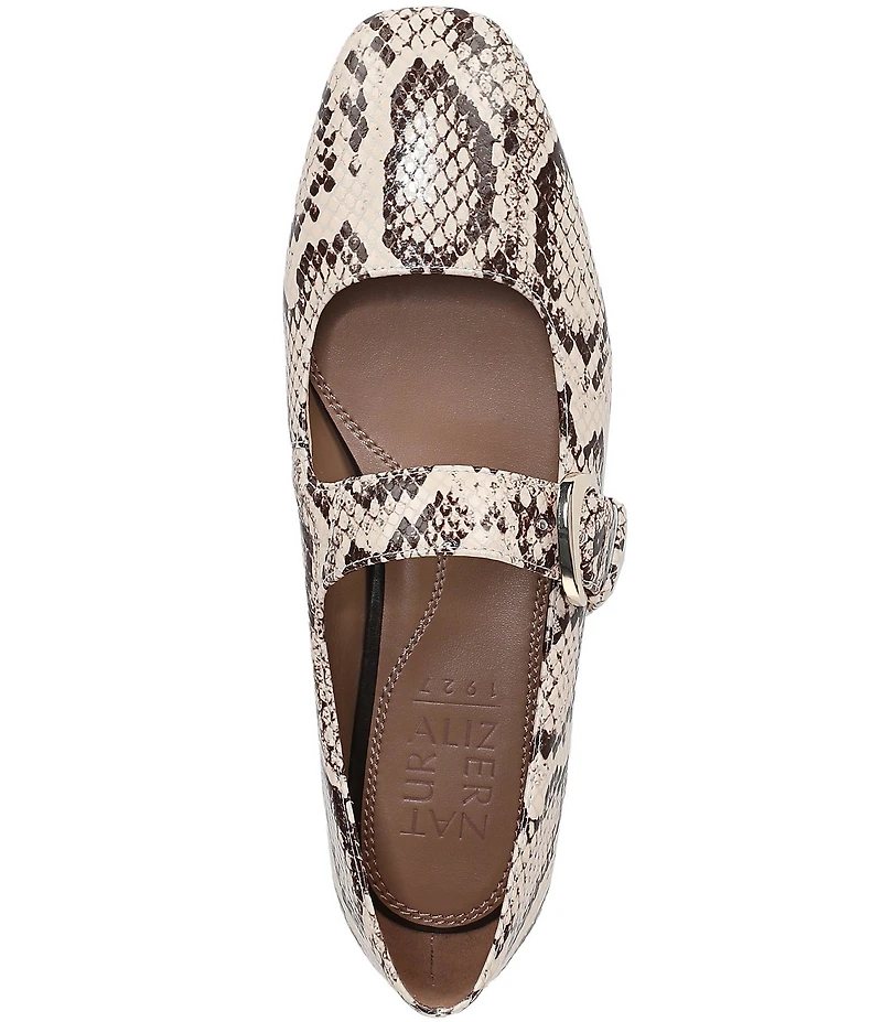 Naturalizer Cosmic Snake Print Leather Mary Jane Flats