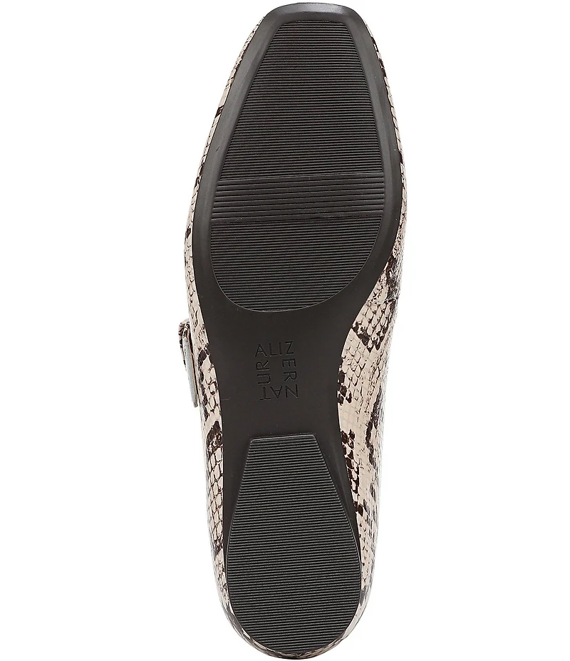 Naturalizer Cosmic Snake Print Leather Mary Jane Flats