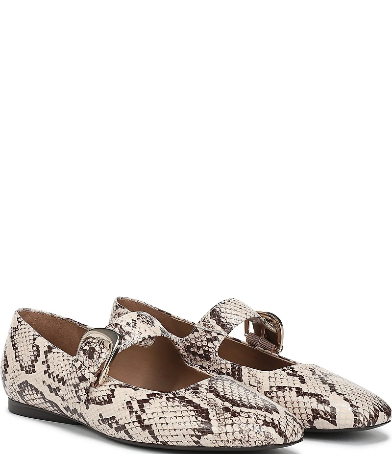 Naturalizer Cosmic Snake Print Leather Mary Jane Flats