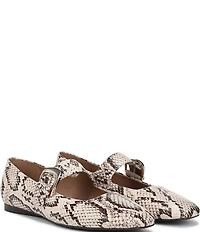 Naturalizer Cosmic Snake Print Leather Mary Jane Flats