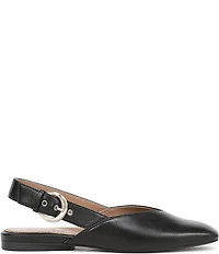Naturalizer Crystal Leather Slingback Square Toe Ballet Flats
