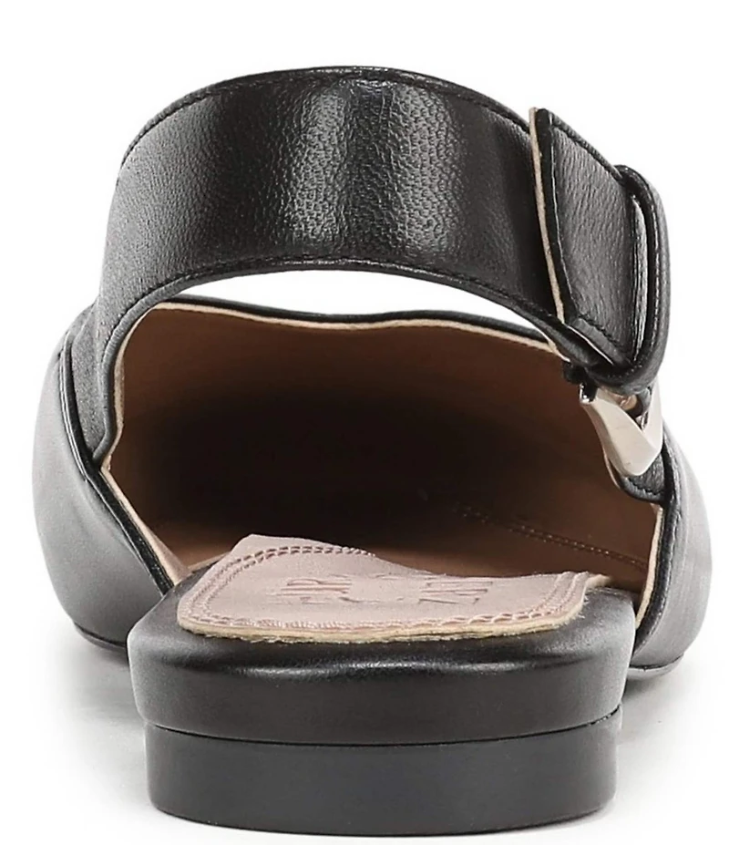 Naturalizer Crystal Leather Slingback Square Toe Ballet Flats
