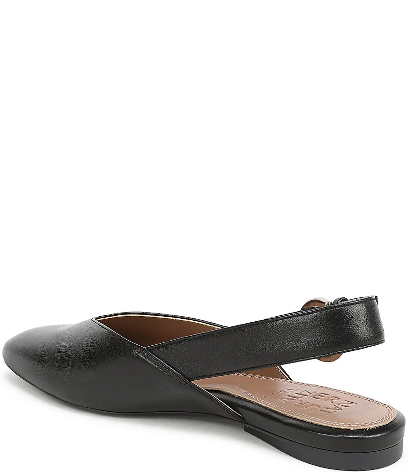 Naturalizer Crystal Leather Slingback Square Toe Ballet Flats