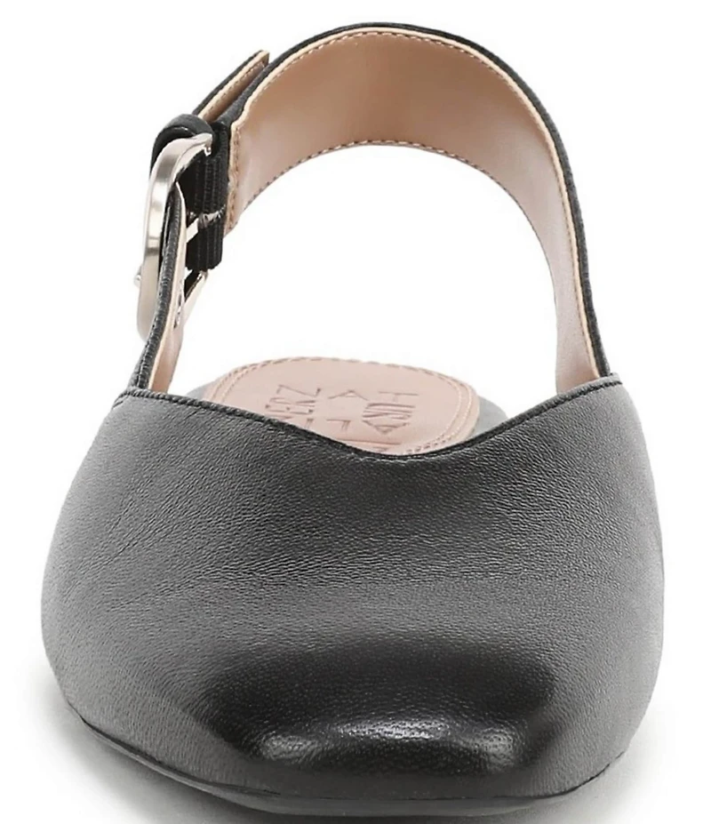 Naturalizer Crystal Leather Slingback Square Toe Ballet Flats