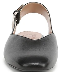 Naturalizer Crystal Leather Slingback Square Toe Ballet Flats