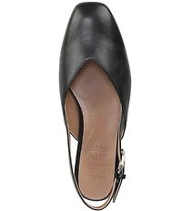 Naturalizer Crystal Leather Slingback Square Toe Ballet Flats