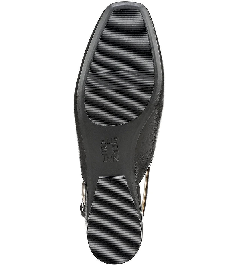 Naturalizer Crystal Leather Slingback Square Toe Ballet Flats