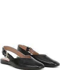 Naturalizer Crystal Leather Slingback Square Toe Ballet Flats