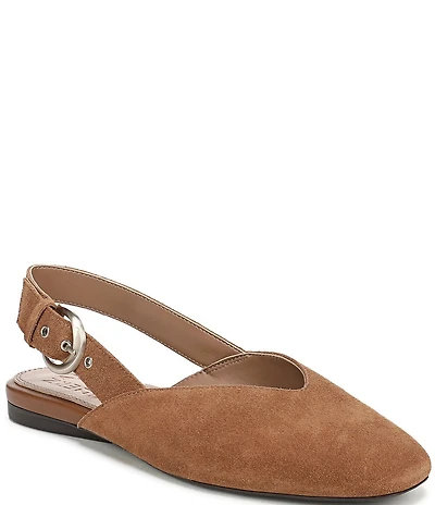 Naturalizer Crystal Suede Slingback Square Toe Ballet Flats