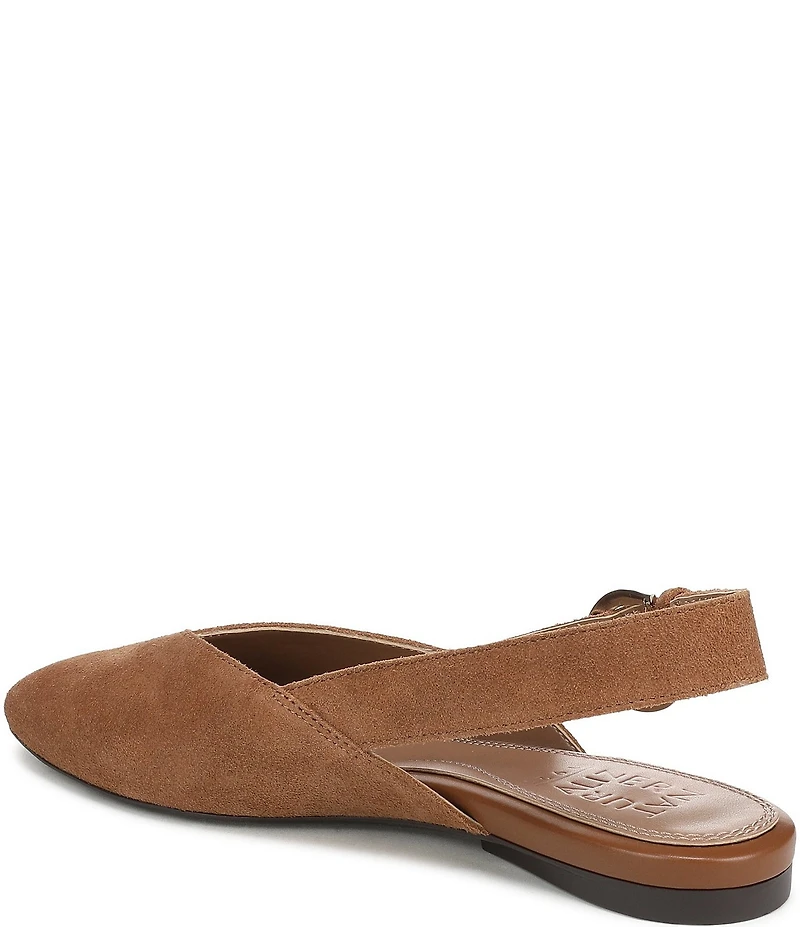 Naturalizer Crystal Suede Slingback Square Toe Ballet Flats