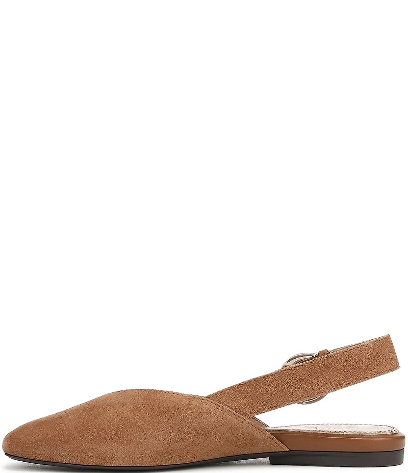 Naturalizer Crystal Suede Slingback Square Toe Ballet Flats