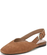 Naturalizer Crystal Suede Slingback Square Toe Ballet Flats
