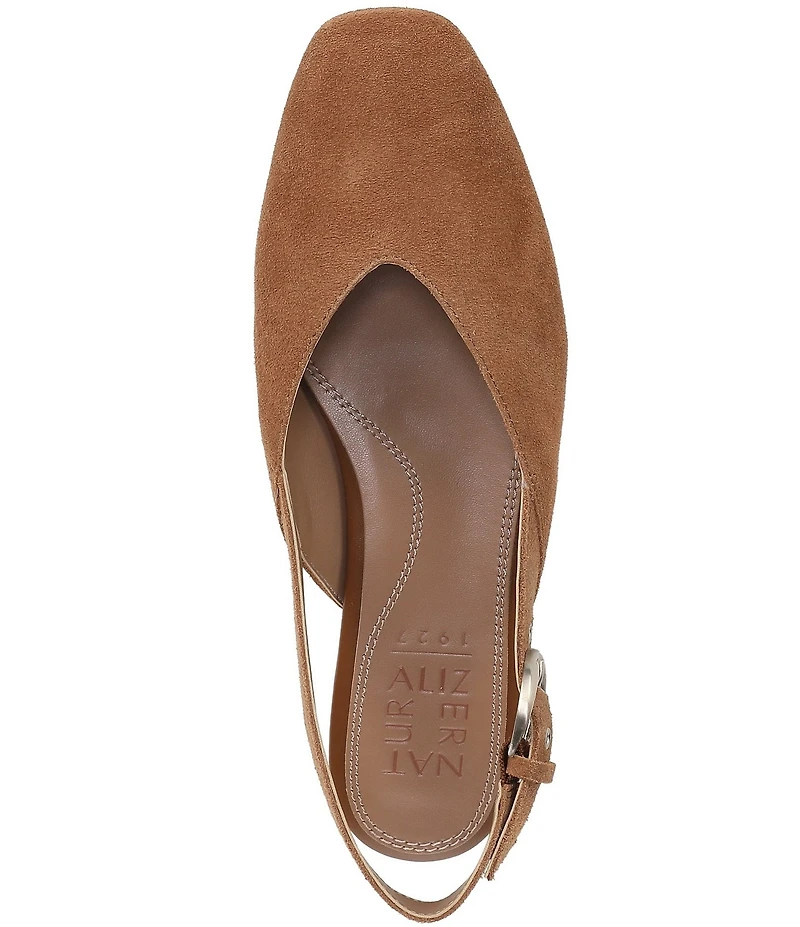 Naturalizer Crystal Suede Slingback Square Toe Ballet Flats