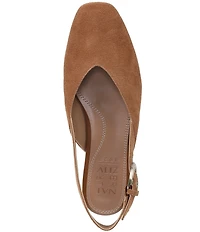 Naturalizer Crystal Suede Slingback Square Toe Ballet Flats