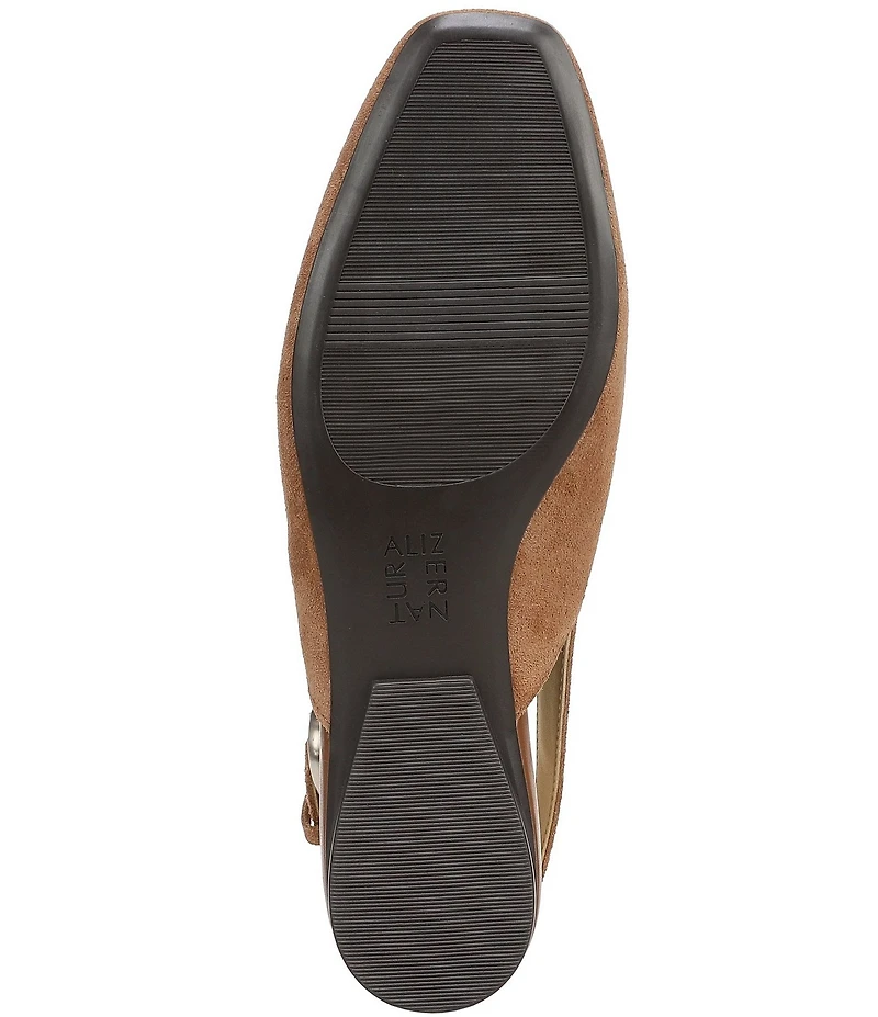 Naturalizer Crystal Suede Slingback Square Toe Ballet Flats