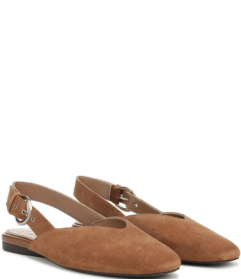 Naturalizer Crystal Suede Slingback Square Toe Ballet Flats