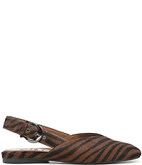 Naturalizer Crystal Zebra Print Calf Hair Slingback Square Toe Ballet Flats