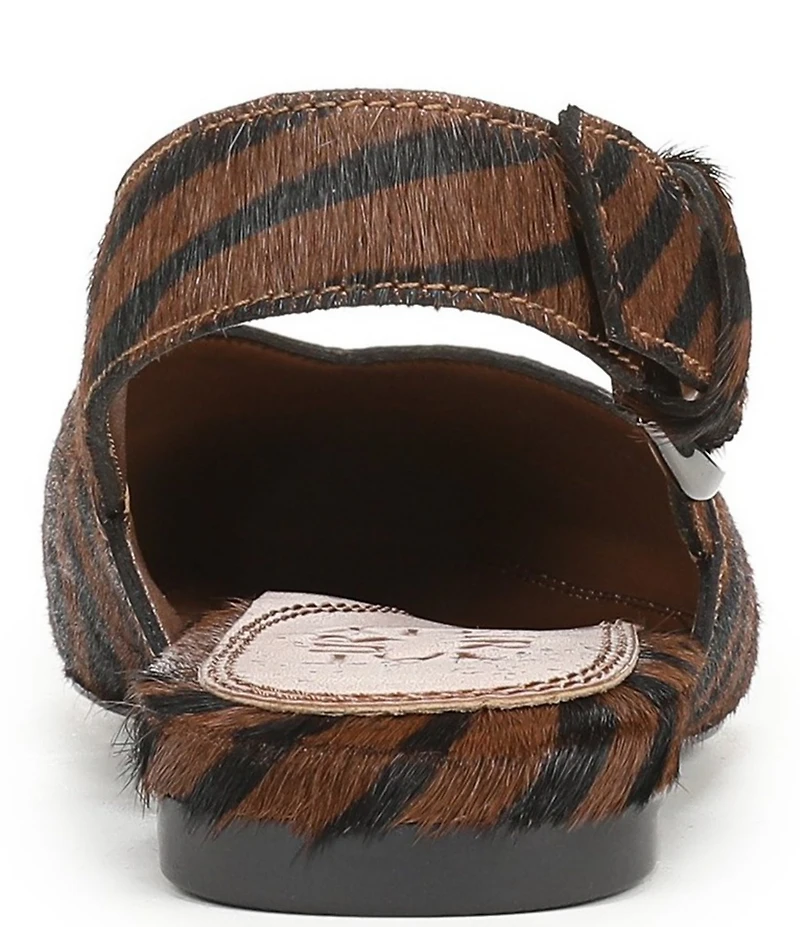 Naturalizer Crystal Zebra Print Calf Hair Slingback Square Toe Ballet Flats